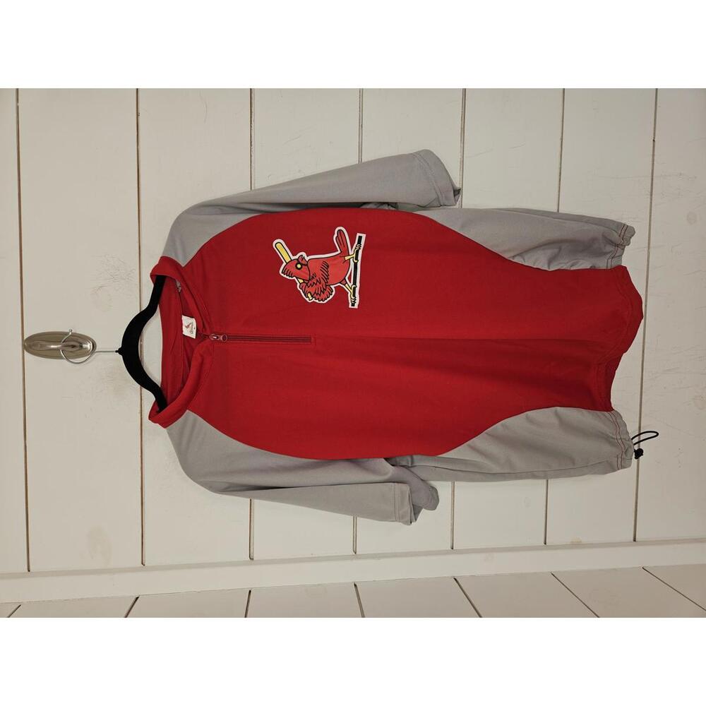 St. Louis Cardinals MLB XL red grey & white logo shirt with 1/4 zip